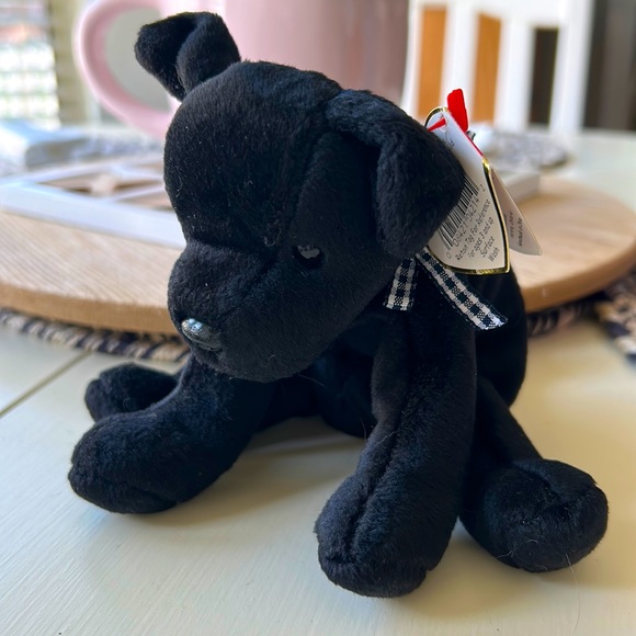 Ty Other - Rare TY beanie baby Luke black dog with tag errors